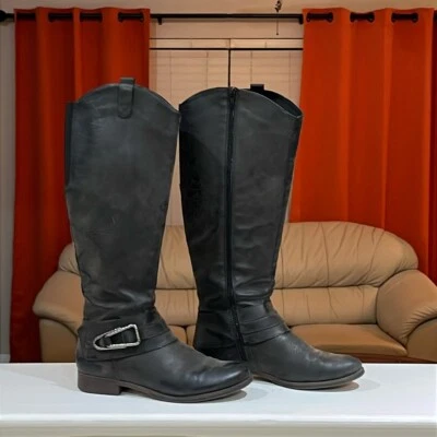 Botas de montar Crown Vintage Bonnie con detalle de hebilla hasta la rodilla talla 8,5 M Foto 1 de 4