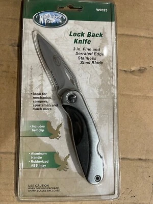 CUCHILLO NORTHWEST TRAIL W9325 BLOQUEO TRASERO 3' BORDE FINO Y DENTADO ACERO INOXIDABLE Foto 1 de 2