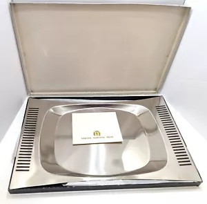 Schwedisches Mid Century Wikinger Chrom Edelstahl Serviertablett 20" x 12" NEU - Bild 1 von 9