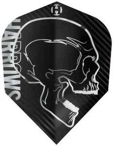 BLACK & SILVER RAGE Skull Dart Flights: 3 per set - Picture 1 of 4