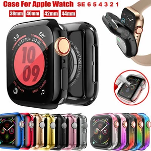 Per Apple Watch Series 2/3/4/5/6/7/8/9 Custodia TPU Protezione Schermo Completo iWatch Cover - Foto 1 di 28
