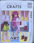 McCall's 3469  18" Doll Accessories Bag Backpack Shoes Hat Scarf UNCUT Pattern