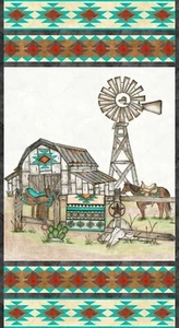 Home On The Range Fabric Panel Farm Tana Mueller Blank Quilting 24" x 45" NEW - Picture 1 of 1