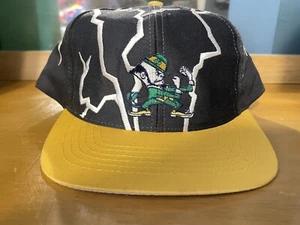 Vintage 90's Norte Dame Irish NCAA Lightning Shock Drew Pearson Snapback Hat Cap - Picture 1 of 3