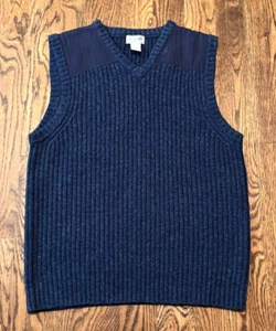 Chaleco Suéter LL Bean Commando Para Hombres Grande Reg Lana Merino Acanalado Militar - Imagen 1 de 3