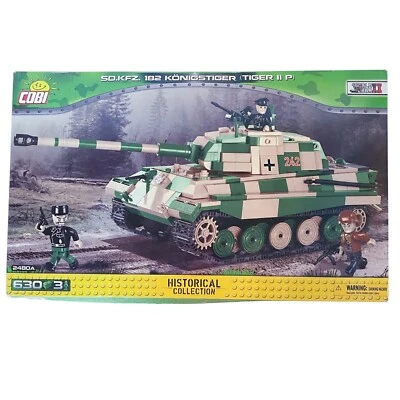 COBI Historical Collection Tiger II P WWII Building Block # 2480A NEW DMG PKG - Image 1 of 4