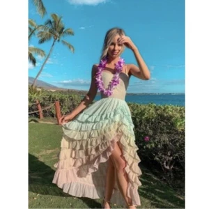 Rokoko Sand Ciel Regenbogen Rüschen Kleid. Neu mit Etikett. Größe S. Einzelhandel - 650 $ - Bild 1 von 10