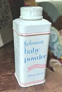 Vintage 1960 JOHNSON'S BABY POWDER Tin All Metal RARE Mini Travel 1.5 oz, 3.5" - Picture 1 of 12