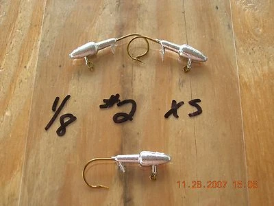 TCI JIGS 50 1/8oz Darter Jigs Bronze Mustad Hooks #2 #1 1/0 2/0 3/0 4/0 You Choose