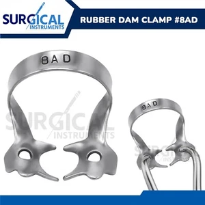 Endodontic Rubber Dam Clamps #8AD Stainless Steel Surgical Dental German Grade - Picture 1 of 7