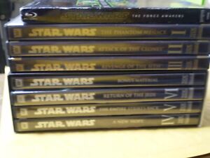 (8) Lot Blu-Ray/DVD Star Wars : Star Wars Episodes 1, 2, 3, 4, 5, 6 & 7