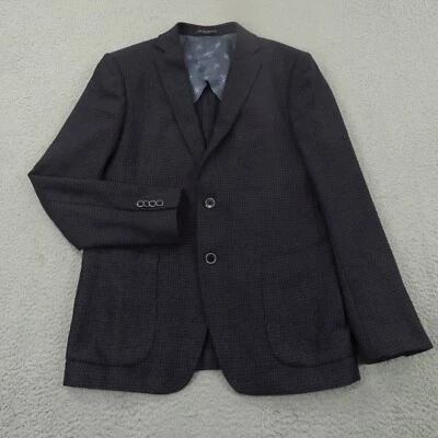 Blazer John Varvators Hombres 40R Azul Marino Lana Seda Algodón Tareas Viaje Bond Chaqueta EE. UU. Foto 1 de 4