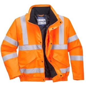 Hi-Vis Winter Bomber Jacket | Rail Industry High Visibility Jacket | XS-5XL - Picture 1 of 2