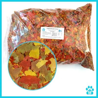 THTBD 10 Liter Flockenfutter Zierfischfutter Hauptfutter Zierfischflocken Colour