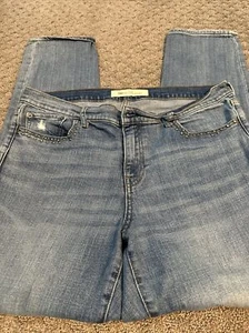 Gap 1969 Real Straight Leg Size 31 Medium Wash Mid Rise Denim Blue Jeans Casual - Picture 1 of 5