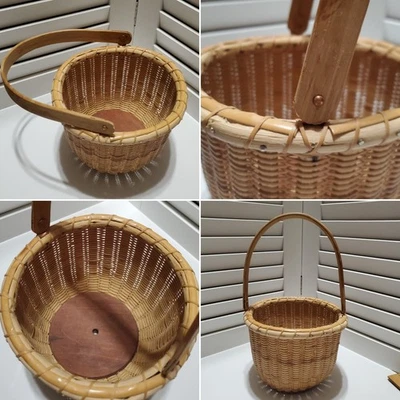 Винтажная корзина для сбора качелей Nantucket высота 10,5 дюйма 6,25 дюйма D - Изображение 1 из 4