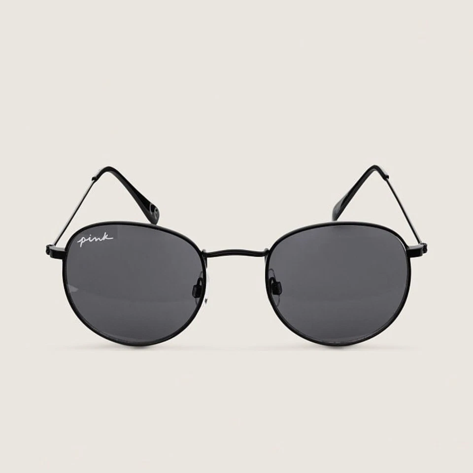 Victoria’s Secret Pink Sunglasses Women’s Round Black Pre-owned Great Condition - Image 1 of 4