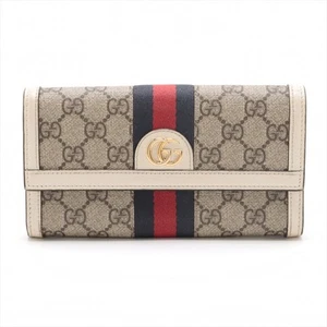 Gucci GG Supreme Ophidia 523153 PVCx leather Wallet Beige - Picture 1 of 9