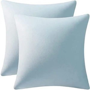 Outdoor Throw Pillow Cases Light-Blue Cozy Soft Velvet Square Decorative Pillow - Picture 1 of 5