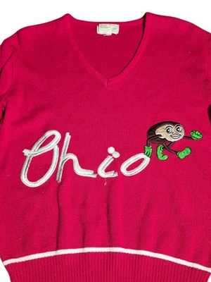 Suéter Rosa Ohio Buckeyes Años 80 De Colección Para Mujer’s L Script Ohio Brutus, Go B28 Foto 1 de 4