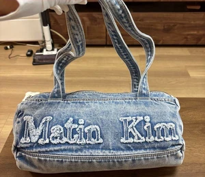 Bolso de Hombro Kim Denim Matin Sin Usar Azul Auténtico Logo Informal Elegante JP - Imagen 1 de 8