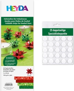 Faltstreifen für Fröbelsterne – 48 Streifen, 1 x 30 cm, 120 g/m² – beidseitig be - Bild 1 von 6