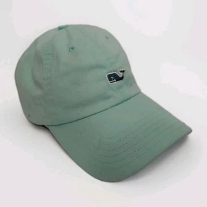 Vineyard Vines Meeresschaum grün Wal Logo Strapback Hut Strandstil sauber - Bild 1 von 6