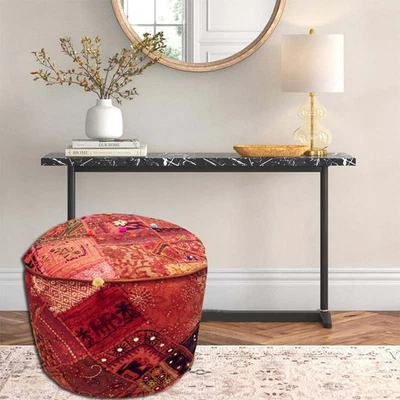 24" CHRISTMAS GIFT DÉCOR OTTOMAN POUF BENCH FOOTSTOOL POUFFE PILLOW CHAIR COVER - Image 1 of 4