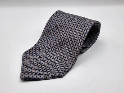 J. Corbata Crew para hombre 100 % seda azul/marrón a cuadros ~ ancho ~ 3,75 "longitud ~ 57" Foto 1 de 4