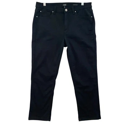 Pantalones Jones New York Negros Lexington Puños Capri Talla 10 Mezcla de Algodón Elástico Foto 1 de 4