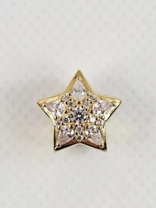 Pandora Shine Celestial Star 14k Gold Plate Charm #768466C01 Authentic Retired - Picture 1 of 10