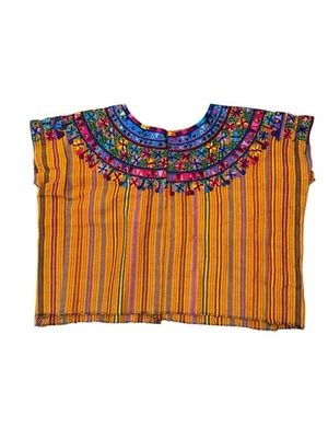 Camisa Top Hupil Mexicana De Colección Yucatán Guatemala Oaxaqueña Años 70 Hecha a Mano Telar Foto 1 de 4