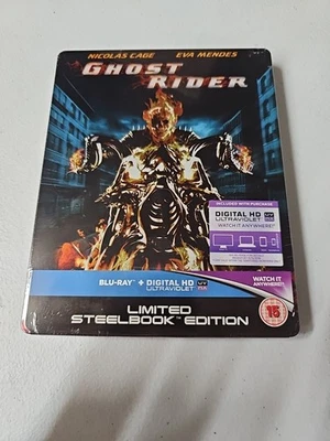 Marvel's Ghost Rider Debossed STEELBOOK (Blu-ray, UK, Extended Cut) REGION FREE - Image 1 of 2
