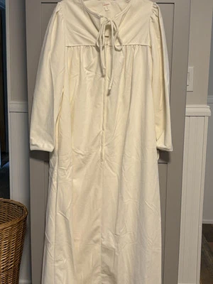 De colección Nuevo Con Etiquetas Lirio de Francia Pequeño Marfil Vestido Bata Prendas para Dormir Terciopelo Cremallera Bolsillo Foto 1 de 4