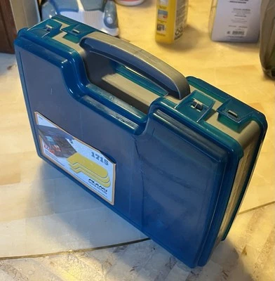 Aparejo Plano vintage Ind. Caja de aparejos señuelo doble cara azul y gris modelo 1715 Foto 1 de 4