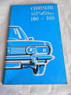Chrysler 180 / 160 2L original owners handbook 1972 France - Image 1 of 4