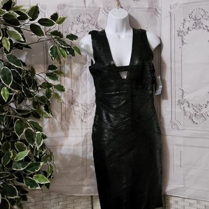 Neu mit Etikett Alberto Makali schwarz beschichtet Käfig Bandage Kleid Medium - Bild 1 von 11