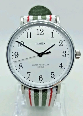 OROLOGIO UOMO TIMEX FAIRFIELD VILLAGE LUCE INDIGLO,CASSA 37mm, CINTURINO TESSUTO - Immagine 1 di 4