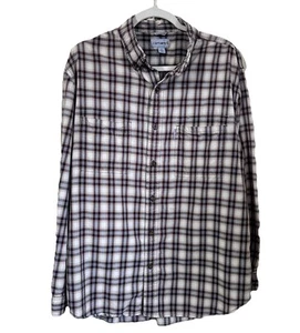 CARHARTT Relaxed Fit Button Front Shirt - Long Sleeve Men's Sz XL Brown - Picture 1 of 12