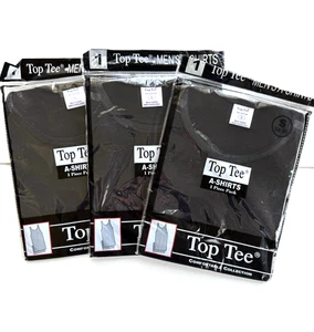 Paquete de 3 - Camiseta sin mangas para hombre 100 % algodón Camisa A Camisetas interiores NEGRAS PEQUEÑAS - Imagen 1 de 9