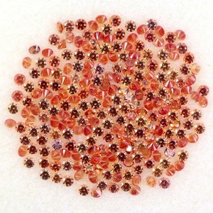 Round Diamond Cut Natural Top Orange Sapphire Lot 235pcs 3.08ct 1.3mm Gemstone - Picture 1 of 14