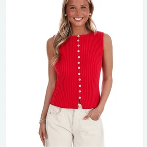 Free People Tilly Vest Tank Tomato Red Women’s Medium - Picture 1 of 11