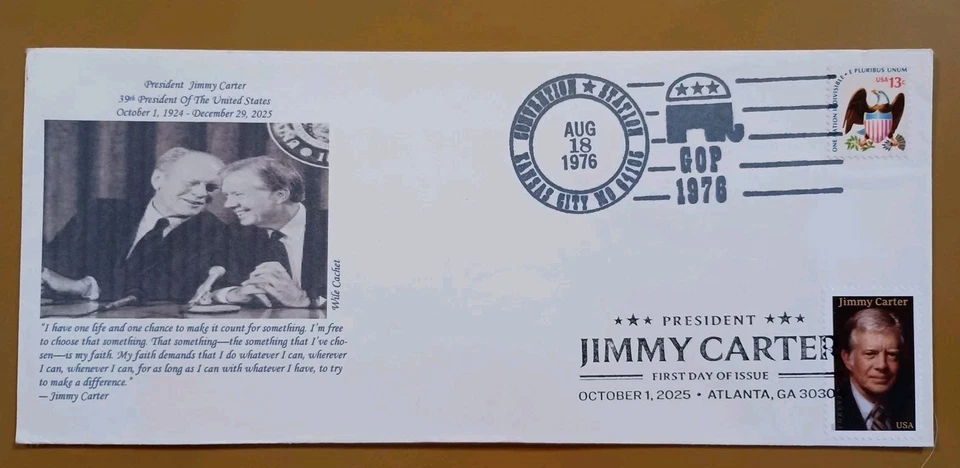 2025 President Jimmy Carter FDOI DUAL With Republican National Con - Wile Cachet - Image 1 of 1