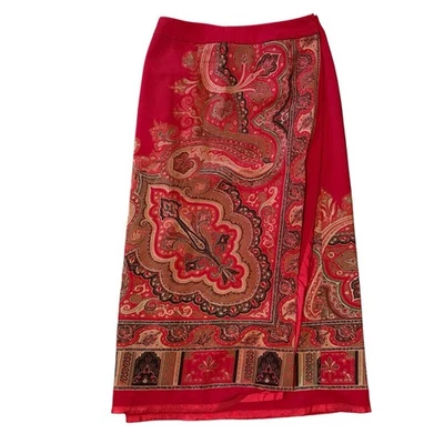 Falda envolvente vintage Talbots para mujer Petite 14 roja cachemira 100 % lana Foto 1 de 4