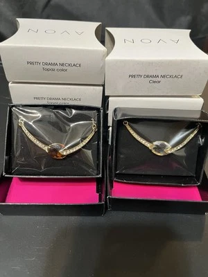 Collar Avon Bonito Drama Tono Dorado Topacio Color Estrás Nuevo En Caja Sellado Foto 1 de 2