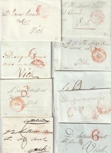 1840s x 9 SPAIN PRE-STAMP LETTERS TO ANTONIO OR MIGUEL RICART AT VICH - ESPANA - Picture 1 of 3