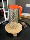 Vintage Tang Swirled Glass Pitcher 1 Quart Container W/ Lid Anchor Hocking 