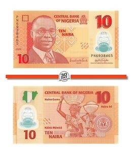 Nigeria 10 Naira 2009 Unc Polymer note Pn 39a.2