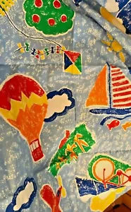 Princess Fabric Inc. Large Print Juvenile Boat ,Hot Air Balloon Bike 45" x 24" + - Picture 1 of 7