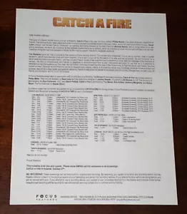 Catch A Fire Academy Film Screening Invitation Movie Schedule Phillip Noyce - Picture 1 of 1